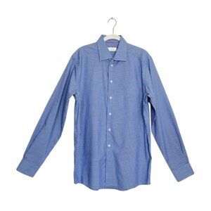 ETON Men's Contemporary Fit Plaid Cotton Button Up Shirt in Purple/Blue 42/16.5